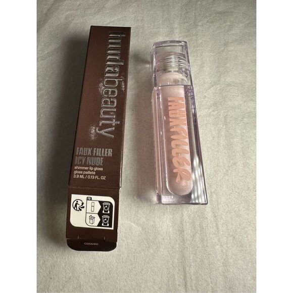 Huda Beauty Icy Nude FAUX FILLER Lip Gloss 3.9 ml/ 0.13 fl.Oz. She Glitzy - Picture 1 of 3
